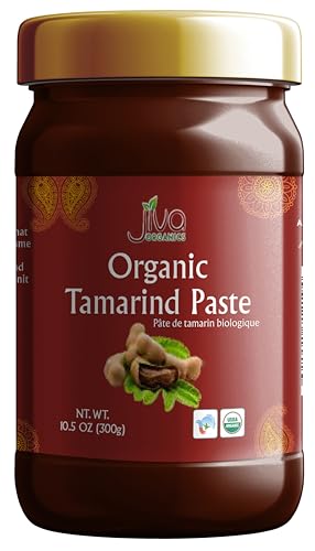 Jiva Organics Tamarind Concentrate 10.5 Oz Bottle (300g) - Premium Quality, Non-GMO, Imli Paste Puree, No Sugar, Sweet & Sour Sauce for Indian Chutney & Thai Curry, Gluten Free