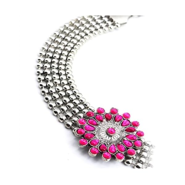 ISLANA Jewellery Set for Women & Girls | Necklace, Necklace for Women, Choker Necklace for Women | Traditional Choker Necklace Jewellery Set with Earrings | Necklace Set for Women. - Image 6