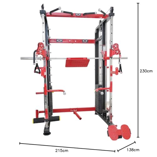 Image of Gym24 Functional Trainer with Smith Machine Home Gym All in One Home Gym Machine with PVC Weight 80 kg Both Side | Installation Free