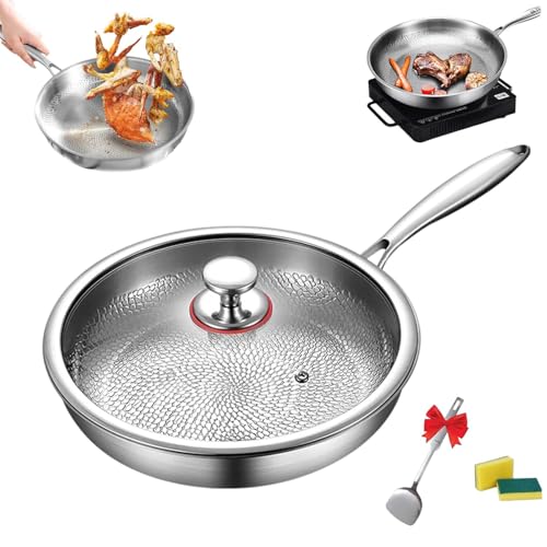 Poêle Antiadhésive En Titane - Sans PTFE Ni Pfoa, Résistante Aux Rayures Et à Chauffage Rapide, Compatible Avec Les Plaques à Induction, à GAZ, électriques Et Vitrocéramiques - Poêle Titanium
