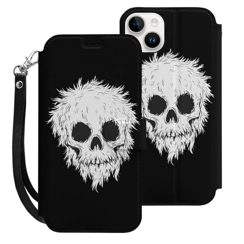 Chaos Skull Skeleton Wallet Case Flip with Credit Card Holder