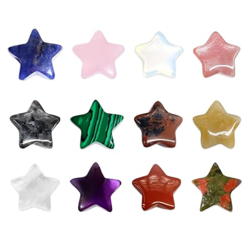 ZORVYN 12 piezas cristales curativos en forma de estrella, set