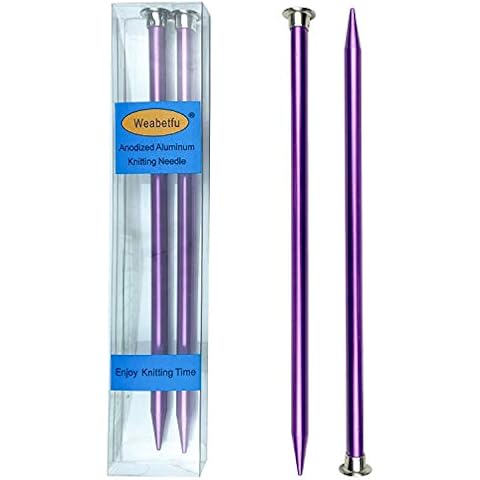 Weabetfu Aluminum Knitting Needle, Colored Straight, 10-inch Length Cover