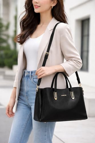 Image of Carrylux Women's Handbag, Crossbody Bag, Satchel, Ladies Purse, with Gold Finish Hardware & Spacious 3 Compartments
