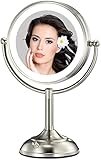 VESAUR 8.5" Large Tall Lighted Makeup Mirror, 1X/10X Magnifying Vanity Mirror with 3 Color Lights, 4