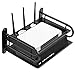 Z-Color Black Metal Double Wireless WiFi Router Storage Box/TV Set Box Shelf Wall Hanging Plug Board Bracket Cable Storage Organizer (Large)