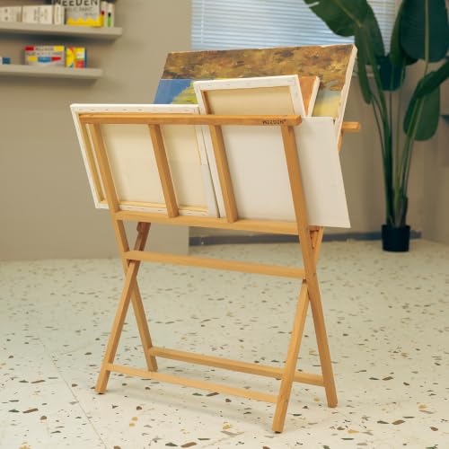 Miniatura 8 de Meeden Estante Plegable Para Impresiones Artísticas Almacenaje De Madera De Haya Para Arte, Lienzos, Impresiones, Paneles, Pósters, Exposiciones De Galería De Arte