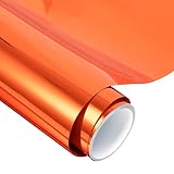 VINYL FROG Chrome Adhesive Vinyl Roll – 12"x60" Glossy Chrome Mirror Orange Permanent Cutting Craft