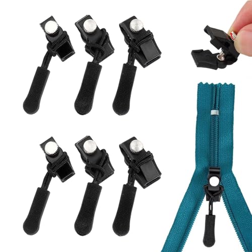 6 Pièces Kit Réparation Fermeture Éclair, Zipper Fermeture Eclair Clipser Remplacement, Curseur Fermeture Clipsable Universel Pour Vestes, Manteaux,...
