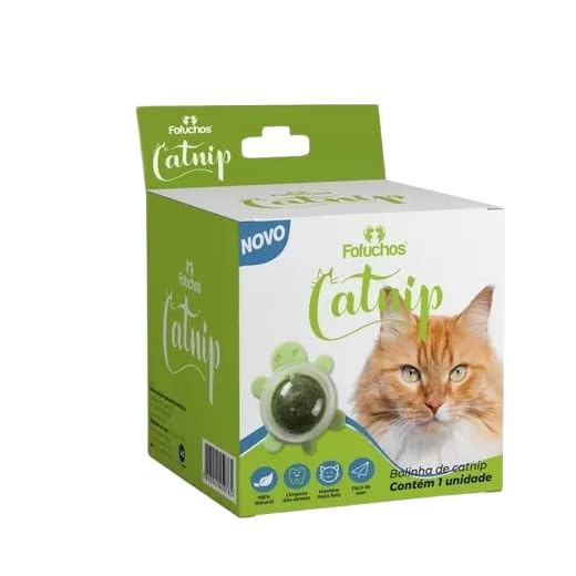 Bolinha de Catnip Erva Gatos Natural Relaxante Interativo Giratório