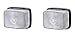 Price comparison product image BUL BARS 2 x White Front Side Marker Light 12V 24V E-marked Car Truck Lorry Trailer Position Lamp Pair Set Quadrat Square Universal Bulb