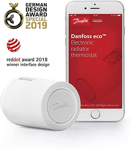 Danfoss Smart Heizkörperthermostat mit Bluetooth-Technologie ECO 014G1115 NEW VERSION, Weiß