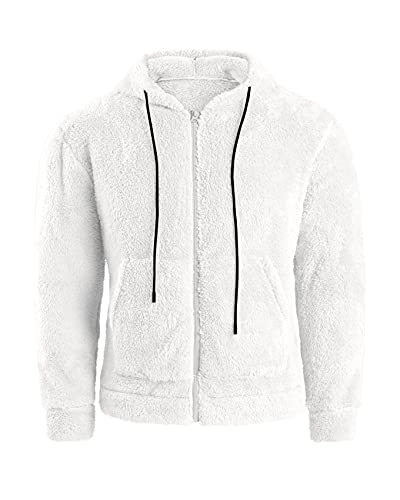 Teddyjacke Herren - Sherpa Fleece Kapuzenpullover Winter Warm