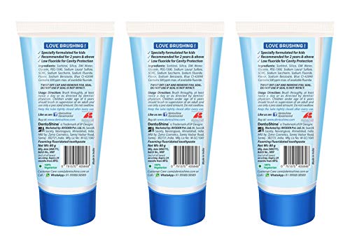 Image of DentoShine Gel Toothpaste for Kids | Pack of 3 (3, Bubblegum (Doraemon)) | IDA Accepted