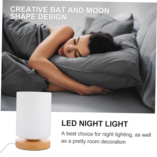 Lámpara de mesa de noche LED con luz cálida y USB miniatura 4