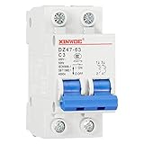 Rebower Miniature Circuit Breaker Low-Voltage 2 Poles 3A 230/400V for Household Circuit Breaker Overload Protection