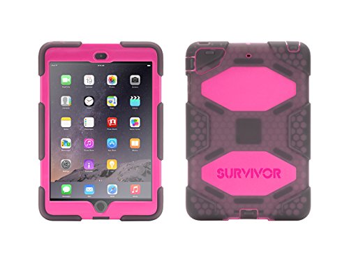 Griffin Smoke/Pink Survivor All-Terrain Case + Stand for iPad mini, mini 2, and mini 3