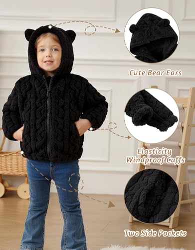 Image of Toddler Fleece Jacket Girls Warm Coats Winter Outerwear 2-6 Years