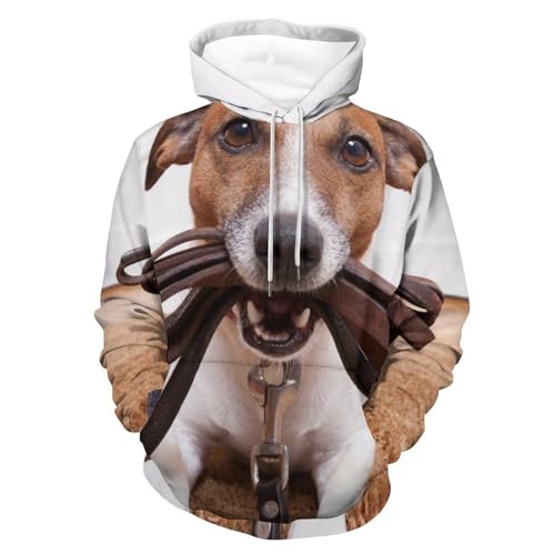 Hoodie Chien pull unisexe à capuche et manches longues pour homme et femme taille S
