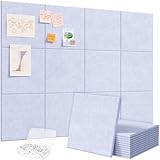 Lifewit 120x90 cm Tablones Decorativos/Fotográficos/Memorándum Grandes de Fieltro Adhesivo, 12 Pack Alternativa al Tablón de Corcho con 50 Chinchetas para la Oficina/Dormitorio/Mural, Azul Bígaro