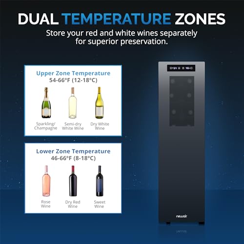 Newair NWC18TBKD0 Shadow-T Series Wine Cooler Refrigerator 18 Bottle Dual Temperature Zones thumb #3