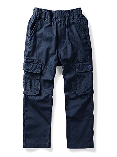 Garçon pantalon cargo enfant en coton multipoches style casual scolaire