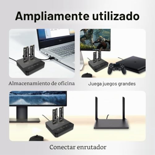 Solución para cambiar de disco sin perder datos: Clonador M.2 SSD dual con base externa 6