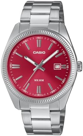Casio Men Analogue Quartz Watch with Stainless Steel Strap MTP-1302PD-4AVEF, Silver, MTP-1302PD-4AVEF, Silver, MTP-1302PD-4AVEF