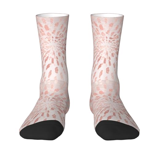 DISNIMOO Calcetines de compresión con rayas brillantes, color oro rosa y rosa, calcetines deportivos para adultos, Como se muestra en la imagen, Altoa única