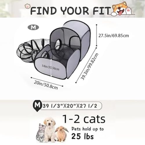 Haustierhaus für den Außenbereich, tragbares Katzenzelt, Spielzeug, Outdoor-Tunnelbox, 1 x ausziehbarer Hundehüttenkäfig für drinnen und draußen-2