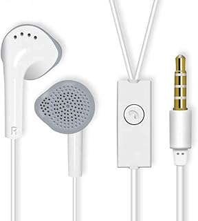 VOLTAC YS in- Ear Hands-Free | Earphones with Mic and 3.5mm Jack | Calling Function | Microphone| Bass Bost Sound | Round Wired for All Andriod Smartphone (White)