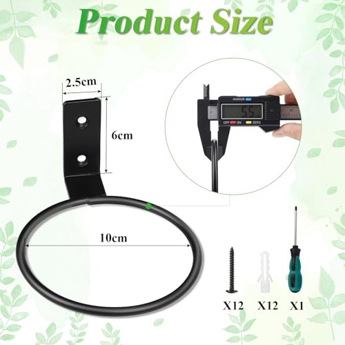 Miniatura 2 de Efuturetime 6 X Soporte Macetas Pared Exterior 4 Pulgadas Ø10cm , Soporte De Pared Macetas Con Tornillos Y Destornillador, Estante De Maceta De Anillo Para Balcón, Jardín, Restaurante