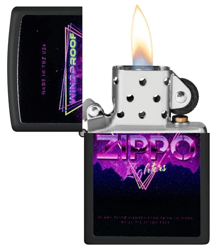 Image of Zippo Sign Design Black Matte, Pocket Windproof Fuel Refillable Lighter, BIS Certified