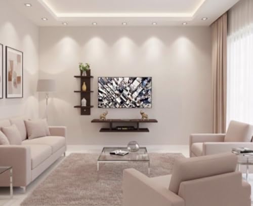 Image of Big topTv Cabinet Floating Shelves with 36 inches Broad Base Spread for Wall Set,Wall Mounted Shelf for Living Room, Bedroom, Outdoor,Gallery,Stairs (Dark Wenge)