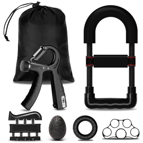 CIRULLI Hand Grip Set 6 pièces, résistance réglable 5-60 kg, Musculation Ajustable,Musculation Main,musculation avant bras, Poignet musculation,musculation avant bras,adapté aux athlètes
