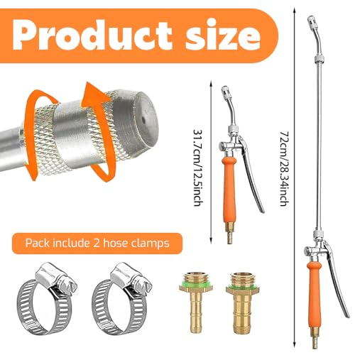 KQWVZ 72cm Sprühstab Metall, Sprühlanze Ersatz Mit Universeller Messingersatz 3/8 Und 3/4, Bewässerungssprühstab, Hochdruckreiniger Sprühlanze, Für Gärten, Autowäsche, Bewässerung