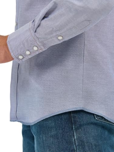 Wrangler Herrenshirt, Cowboy-Schnitt, Western-Stil, langärmelig, Khaki. Gr. Medium, Light Denim – Ansicht 5