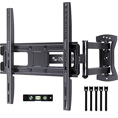 TV Wall Mount Full Motion with Articulating Swivel Tilt Extension Arms for Most 26-55 Inch Flat Curved LED LCD OLED Screen Corner TV Bracket Up to 88lbs Max VESA 400x400mm Single Stud