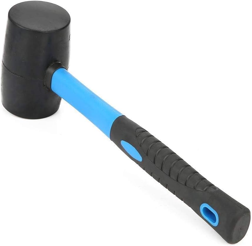 28 oz Rubber Mallet Double-Sided Soft and Hard Face for Woodworking Tools and Fragile Surfaces Blue Black