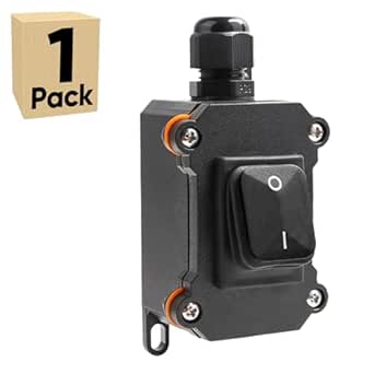 Amazon.com: Inline Cord Switch IP67 Waterproof with Black Rocker Button ...