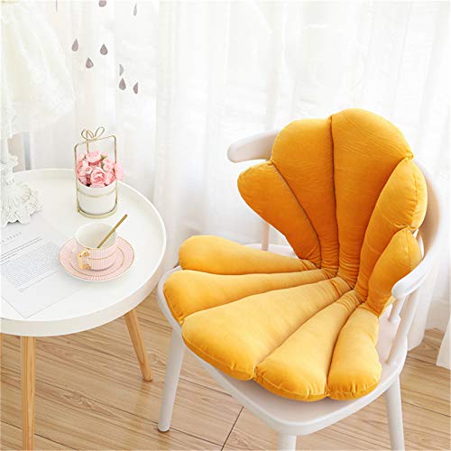 SWECOMZE Schale Plüsch Stuhlkissen, Auflage Stuhlauflage Plüsch Kissen Sitzpolster Niedriglehner Gartenstuhl Outdoor Sitzkissen,50x80cm (Gelb)