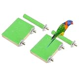 QUARKZMAN Sitzstange Holz Vogel Sitzstange Spielwaren Pfoten Schleifstange Vogelkäfig Zubehör 10 x 8 cm Grün 2 Stück Vogelspielzeug Geeignet Für Vogelkäfig / Wellensittich / Conure / Budgie
