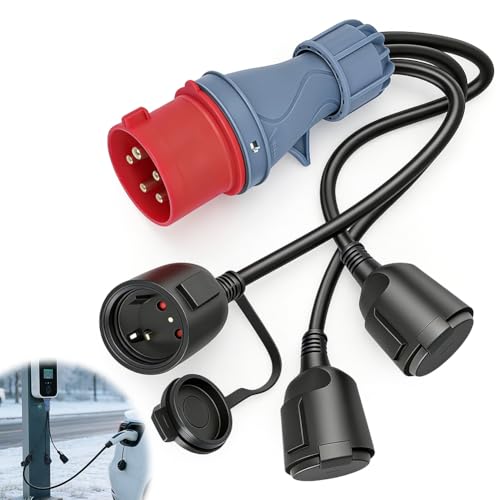 CEE Adapter rozdzielacz prądu 16 A 400 V na 230 VX3 kabel przedłużający wtyczka