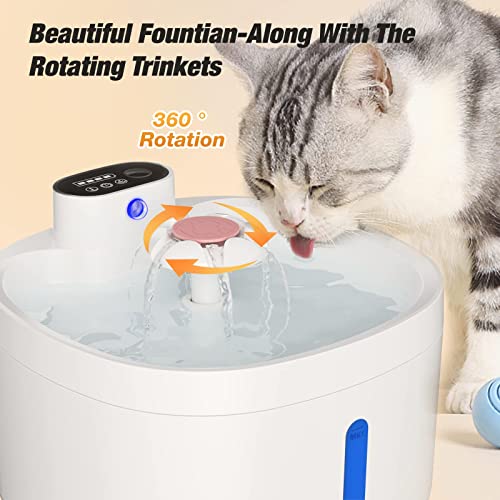 Joyfast Cat Water Fountain Cordless With Motion Detection, 2.6L Water Tank, Silent Operation, Large Capacity Battery, And 4-Layer Water Purification (2 Packs Replacement Filters) #TOP4
