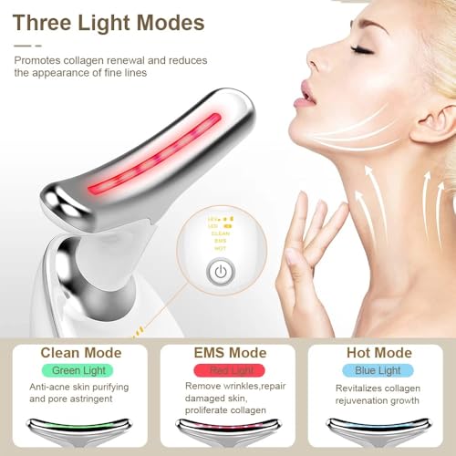 Masssageador Facial Elétrico com 3 Funçoes, Massageador, Massageador EMS e Massagem com Aquecimento