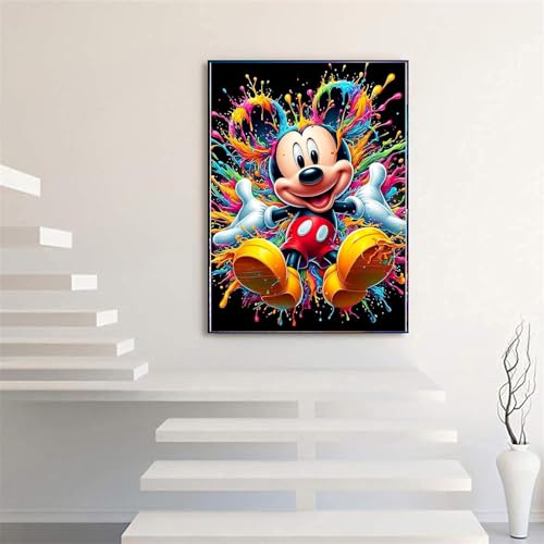 CLYCTIP Diamond Painting Kits for Adults, Cartoon Mouse Diamond Art Kits for Adults 5D Anime Colorful Diamond Art Painting 30 * 40cm (White) - Image 2
