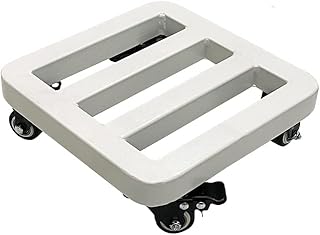 移動 植木鉢台 厚くする 鉄製 植木鉢台 鉢置台 鉢受プレート 花台 キャスター付き ストッパー機能付 置き台 耐荷重 100kg 移動便利 床保護 台車正方形 鉢受プレート フラワースタンド (30*30cm,ホワイト)