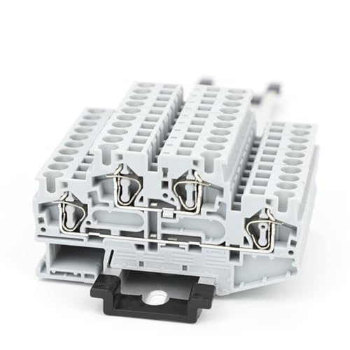 Bloque de terminales STTB4 azul para riel DIN NS35, conector doble capa de 4 mm², 5 uds 2