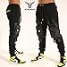 SCREENSHOT-P11269 Mens Urban Hip Hop Premium Streetwear Fleece Bottoms - Street Tactical Functional Multi-Pocket Utility Fashion Sweatpants-Black-Small