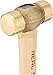 REAL STEEL Drop Forged Solid Brass Non-Sparking Hammer 20 Oz, Hickory Wood Handle 0421